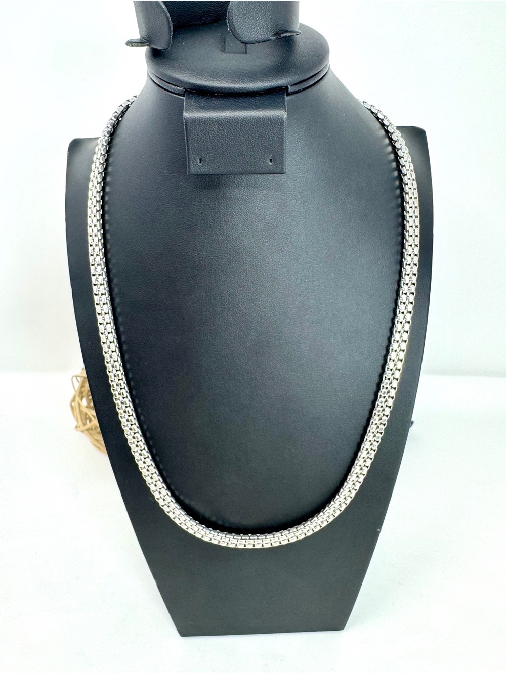 Unbranded High-Polish Popcorn Mesh Link Chain Necklace - Excellent Condition